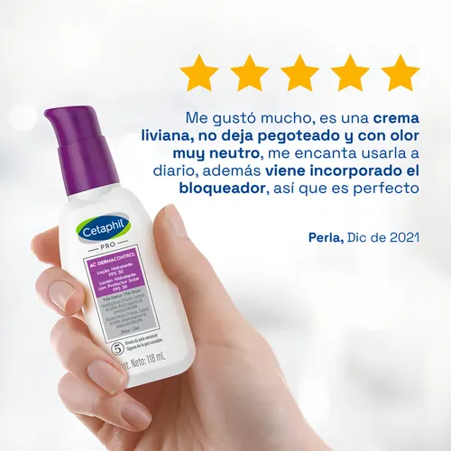Loción Hidratante Facial Cetaphil Pro AC Dermacontrol SPF 30 para Piel Grasa 118ml