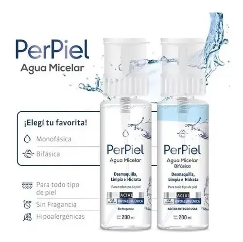 Perpiel Agua Micelar Bifásica Sin Fragancia X 200 Ml