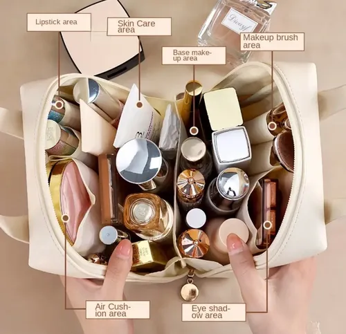 Neceser Makeup Maquillaje Xl Viral Eco Cuero Bolsa Premium
