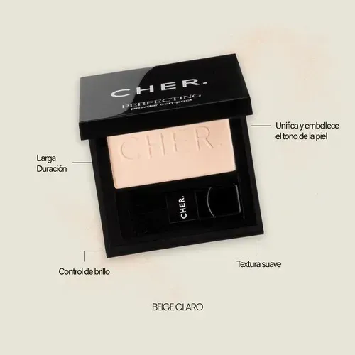Polvo Compacto Hd Cher Perfecting Powder Compact Tono 1- Beige Claro