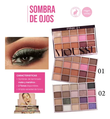 Paleta De 20 Sombras Mousse Matte Y Satin Pink 21 Original