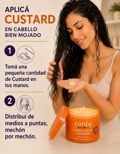 Gel Crema Custard Cantu Definición Shea Butter+ Peine Rizos