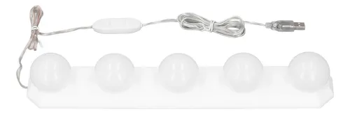 Tocador Led Adhesivo Para 5 Bombillas De 3 Colores
