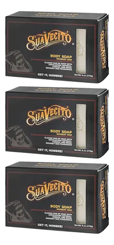 Suavecito Jabón Corporal Hidratante Whiskey Bar Pack De 3 X