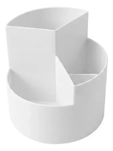 Organizador Maquillaje Portacosméticos Giratorio Multiuso Blanco
