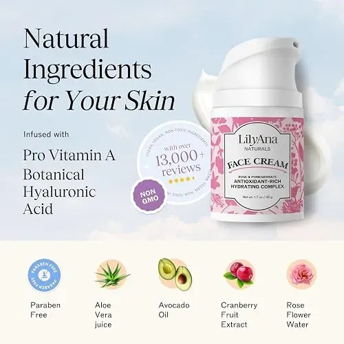 Crema Hidratante Rostro Y Cuello Lilyana Naturals Rosa