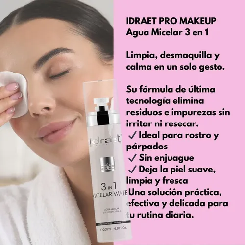 Agua Micelar Desmaquillante Idraet 200 Ml Limpieza Facial