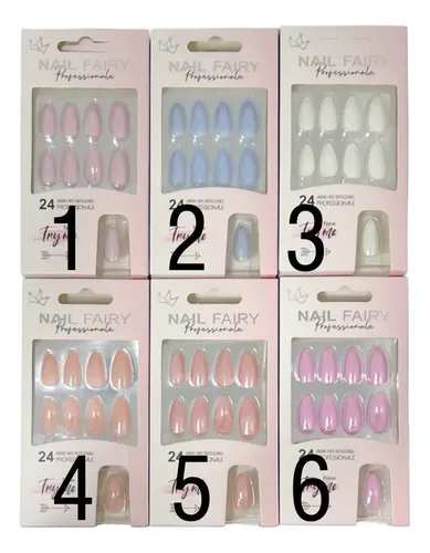 Uñas Postizas Autoadhesivas Efecto Aurora Almendra 24 Unidades