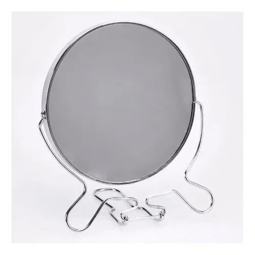 Espejo Con Aumento Doble Faz Maquillaje Metálico 7 Pulgadas
