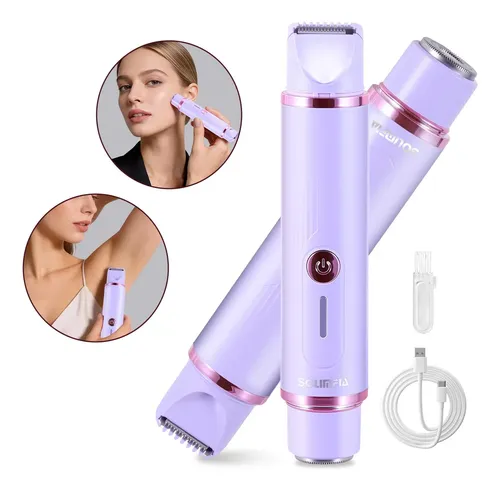 ~afeitadora Eléctrica 2 En 1 Mujer Corporal Y Facial Rosada