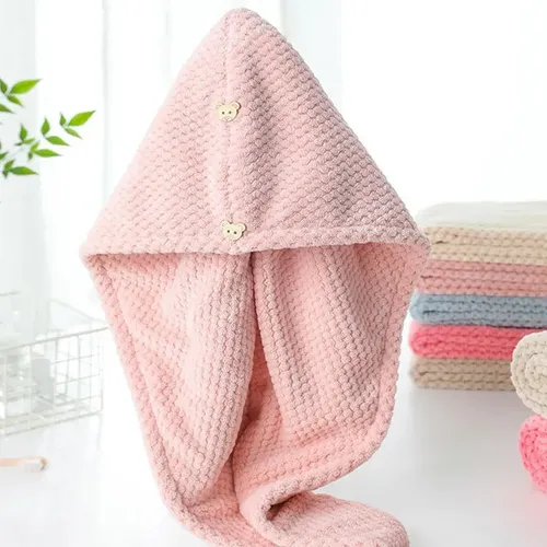 Gorra De Secado 3pcs Coral Fleece Suave Para El Hogar