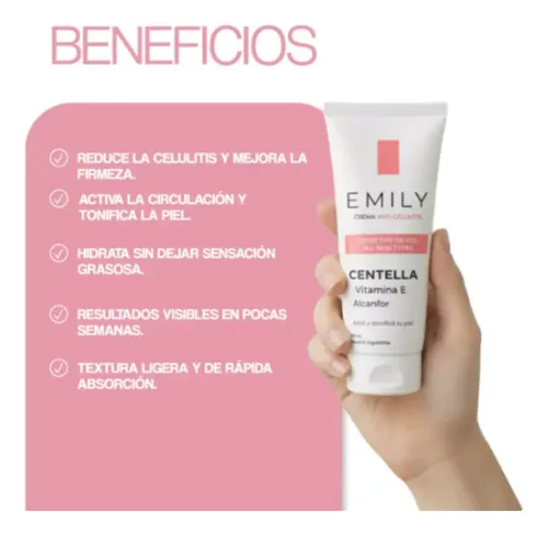 Crema Corporal Anticelulitis Glúteo Firme Emily 200ml