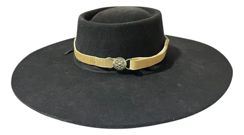 Toquilla De Cuero Crudo Con Dije Alpaca Accesorio Sombrero