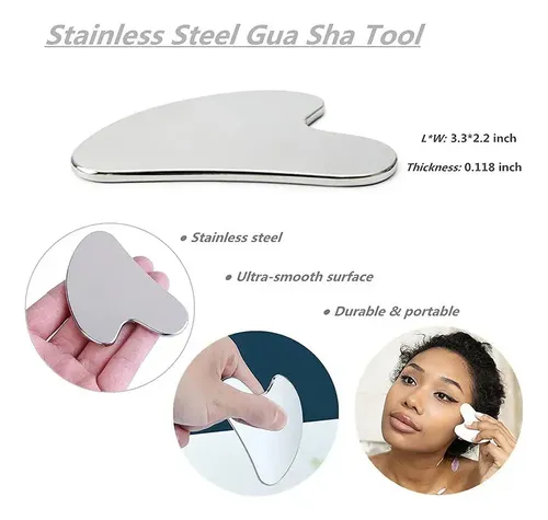 Herramienta Facial Gua Sha Squligt De Acero Inoxidable Plate