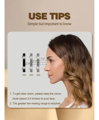 Espejo De Maquillaje Con Aumento De 30 Aumentos Y Amplificad