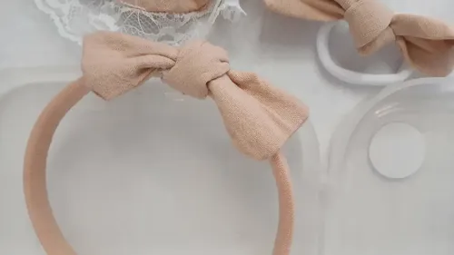 Box De Accesorios Para El Pelo Para Nenas Atemporales Moda Color Rosa Salmón Tusor