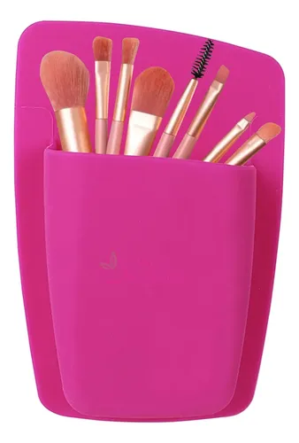 Organizador Multiuso Silicona Maquillaje Brochas Pincel Hdr Color Fucsia