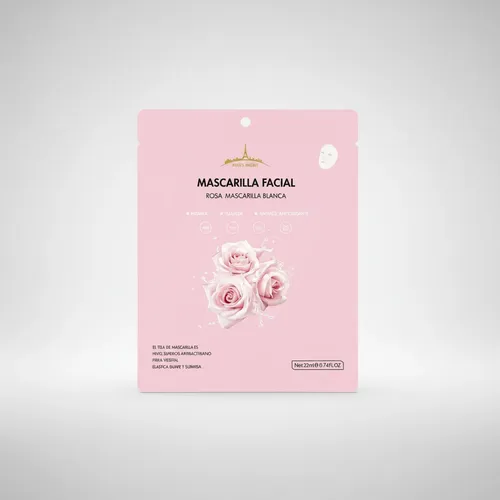 Set X4 Mascarilla Blanca Facial Rosa Paris Night