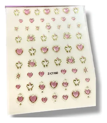 Stickers Para Uñas 6d Gemas Con Efecto Cromado X1