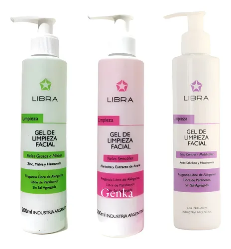 Gel Limpieza Facial Libra Sebo + Mixta + Sensible 200ml Todo Tipo De Piel Día/noche
