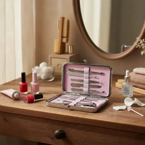 Set Kit Manicura Pedicura City Girl Beauty 9 Pcs Con Estuche