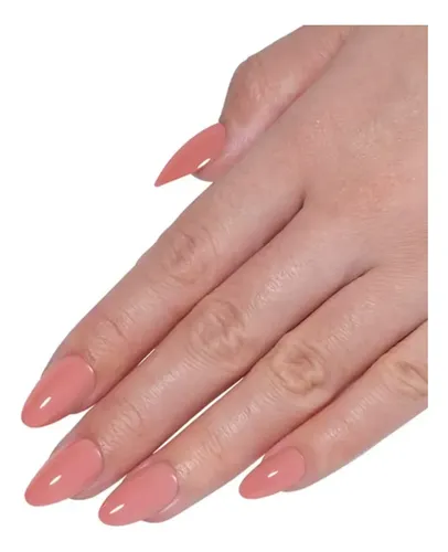 Uñas Press On Veluna Almendras 32u Cortas Reutilizables Kit Nude Durazno