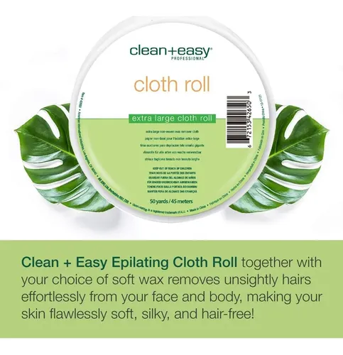 Clean + Easy Rollos De Tela Depilatoria 50 Yd, No Tejido