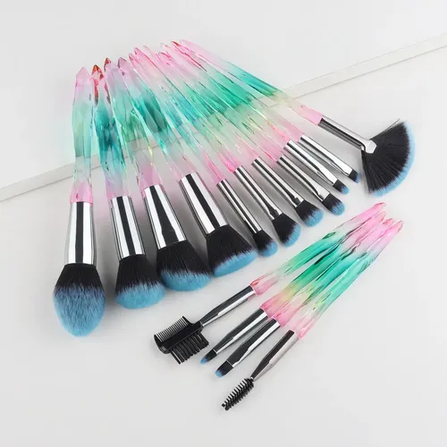 Set De 15 Cepillos De Cristal Con Mango Diamante