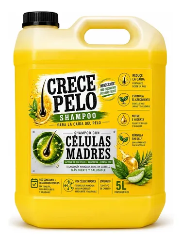 Shampoo Celulas Madre + Biotina Anti Caida + Crecimiento 5lt