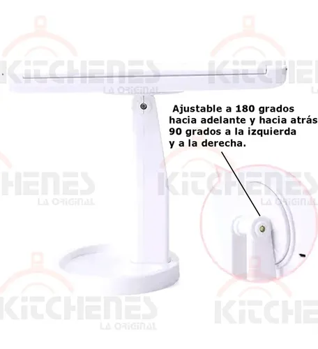 Espejo De Belleza Tocador Plegable De Tres Caras Con Luz Led