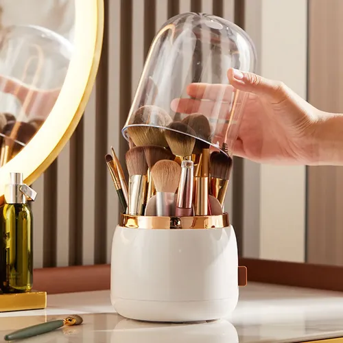 Organizador De Brochas De Maquillaje, Lujo, Verde Claro