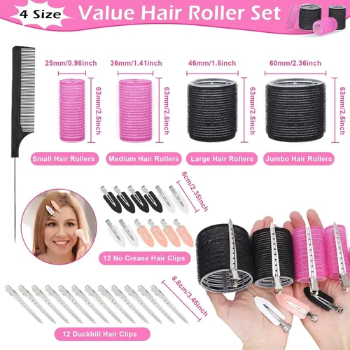 Juego De Rulos Autoadhesivos Ojxkz 50 Piezas Para Cabello