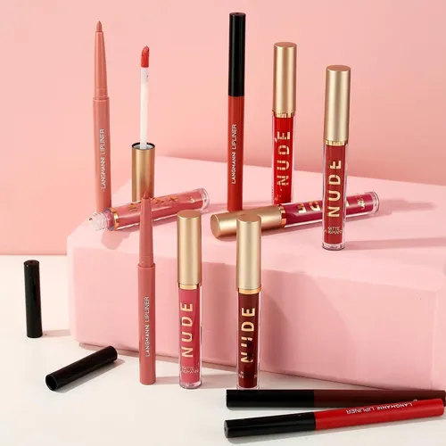 Set 12 Labiales Lápiz Delineador Jolilab Nude/lápiz +