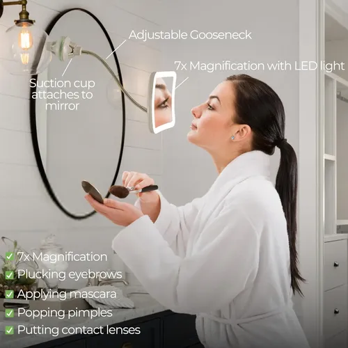 Sunplustrade Espejo De Maquillaje Con Luces Led Y Aumento, D