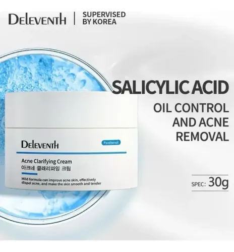 Crema Facial Aclarante Anti Acné Deleventh Con Pantenol