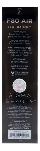 Brocha Kabuki Air Flat F80 De Sigma Beauty Para Mujer, 1 Uni
