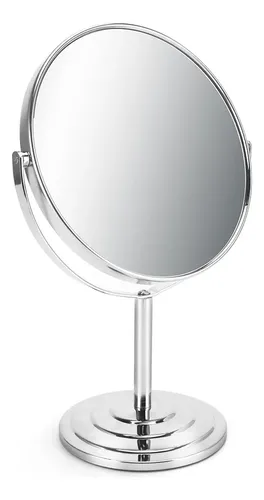 Espejo De Maquillaje De Alta Definición De Doble Cara Plateado