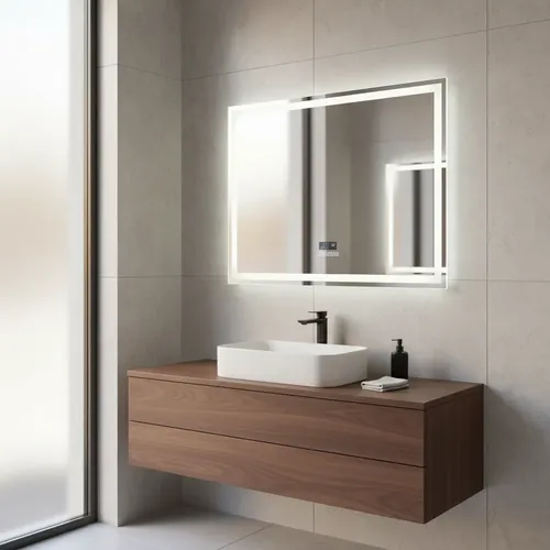 Espejo Led Baño 100 X 80 D Bluetooth Desempanador Reloj Full
