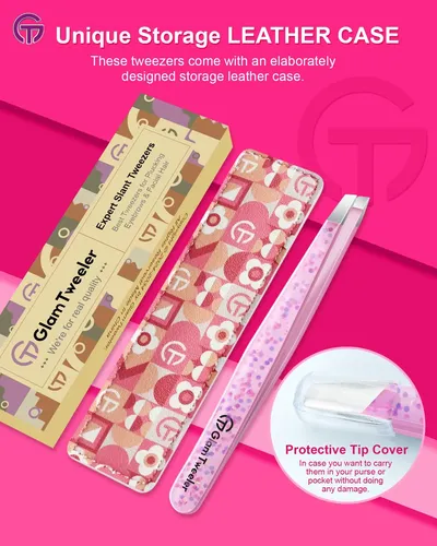 Pinzas Para Depilación De Cejas Glamtweeler Expert Con Funda