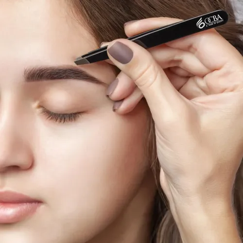 Pinzas Profesionales Negras Acero Inoxidable Para Cejas