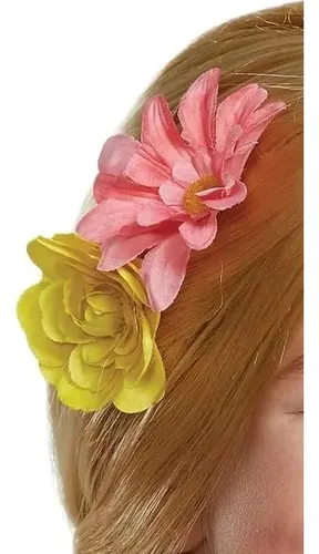 Peluca Deluxe Rapunzel Enredados Niñas 35.5 Cm Flores