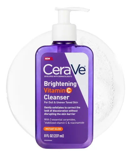 Limpiador Facial Iluminador Con Vitamina C Cerave, 8 Onzas