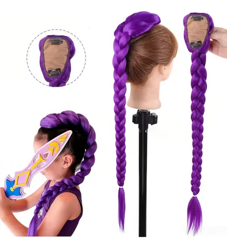 K-pop Style Multi-color Braided Ponytail For Cosplay Navy