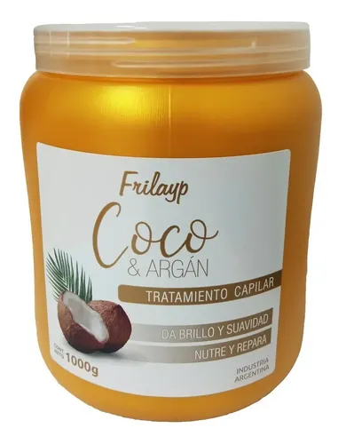 Baño De Crema Tratamiento Capilar Coco Y Argan Frilayp 1 Kg