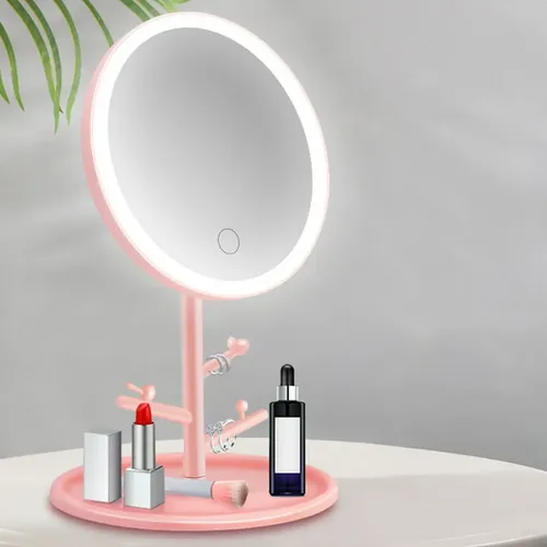 Espejo De Maquillaje Redondo Con Luz, 3 Engranajes, E
