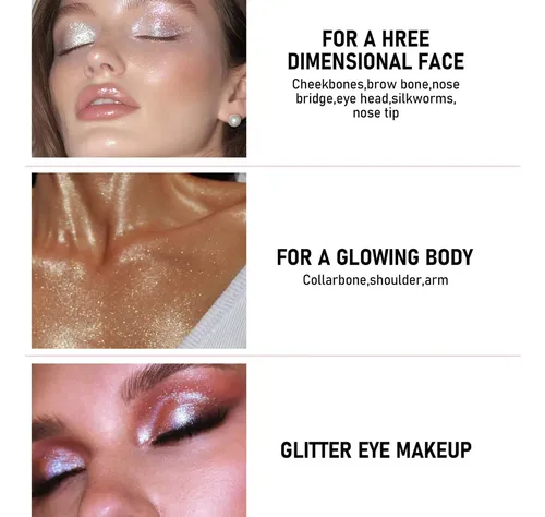 Iluminadores Bronzers Jelly Highlighter Stick Shimmer, 9 G