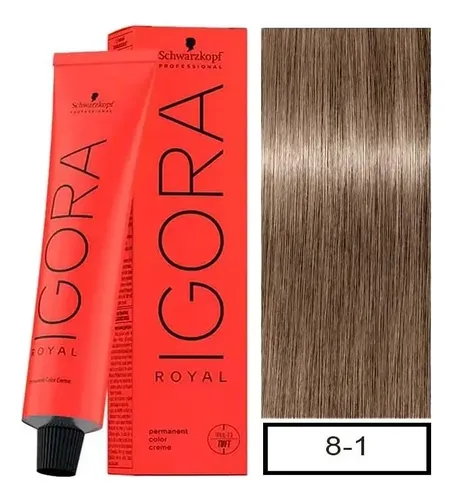 Tinta Permanente Schwarzkopf Igora Royal 8-1 Rubio Claro Gris