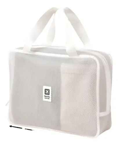 Bolsa De Maquillaje De Malla De Gran Capacidad, Bolsa Transp