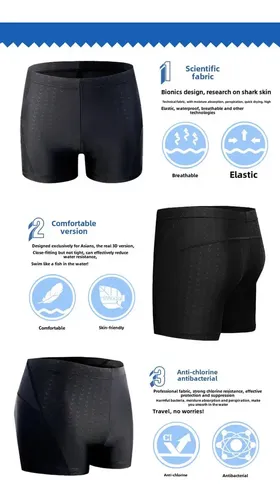 Bañador De Piel De Tiburón For Hombre Con Gorro De Baño