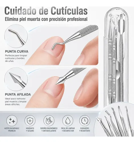 Kit De Cuidado De Uñas De Acero Inoxidable, Removedor De Cut